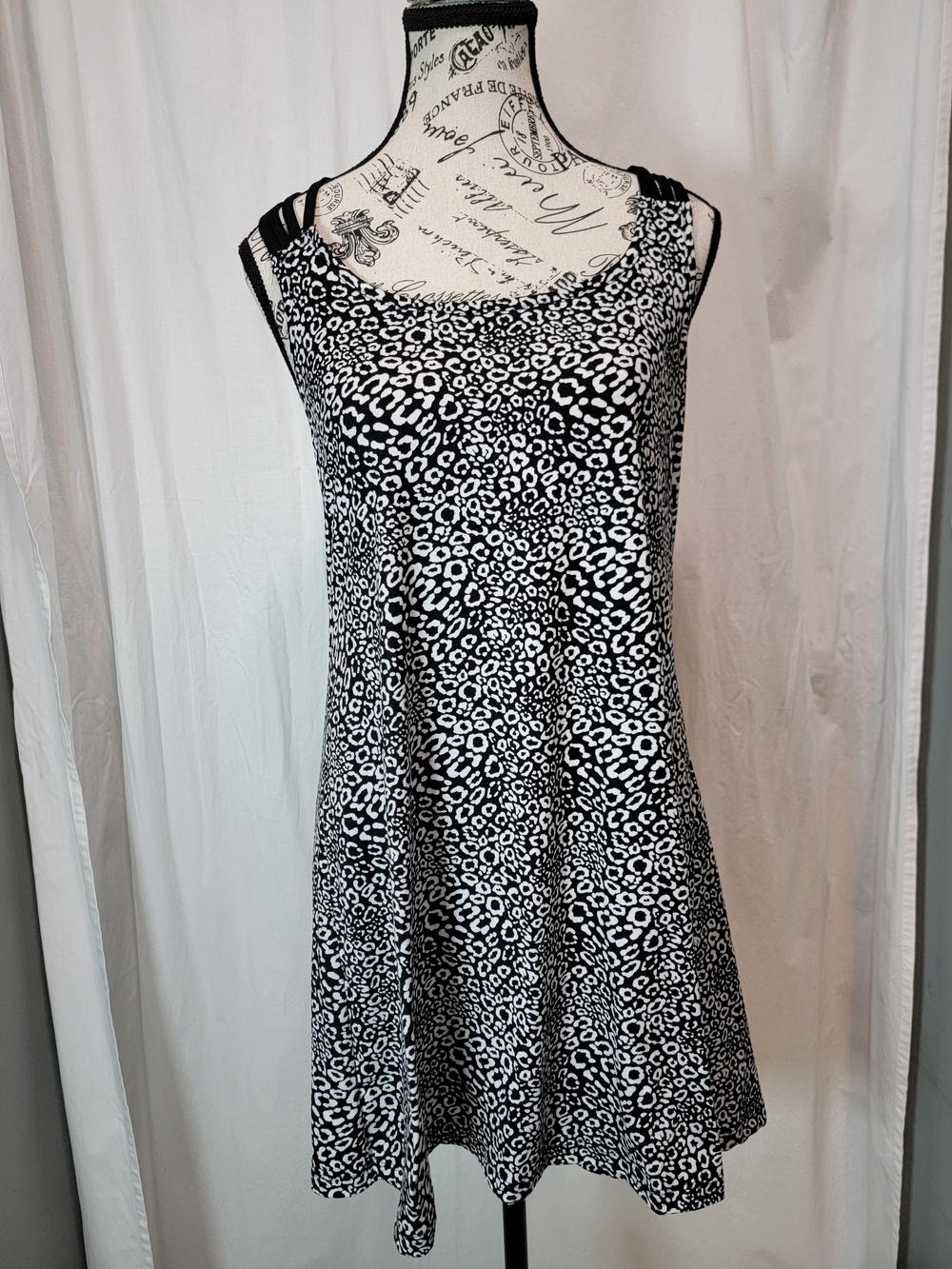 Portocruz Black And White Print Cover-up Dress New Without Tags